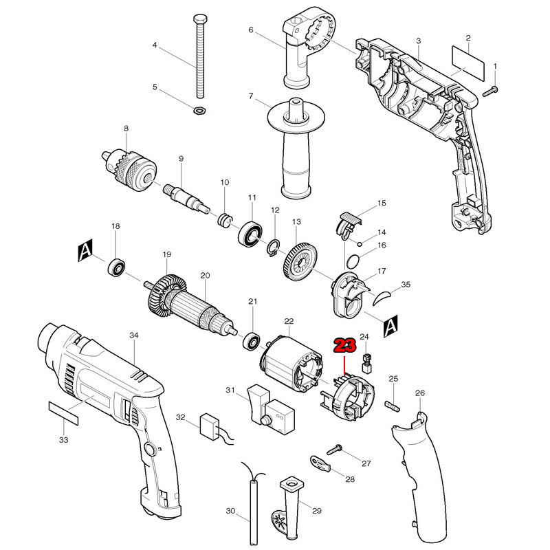 Makita Drill Hp1640 - Brush Holder Replace For Makita HP
