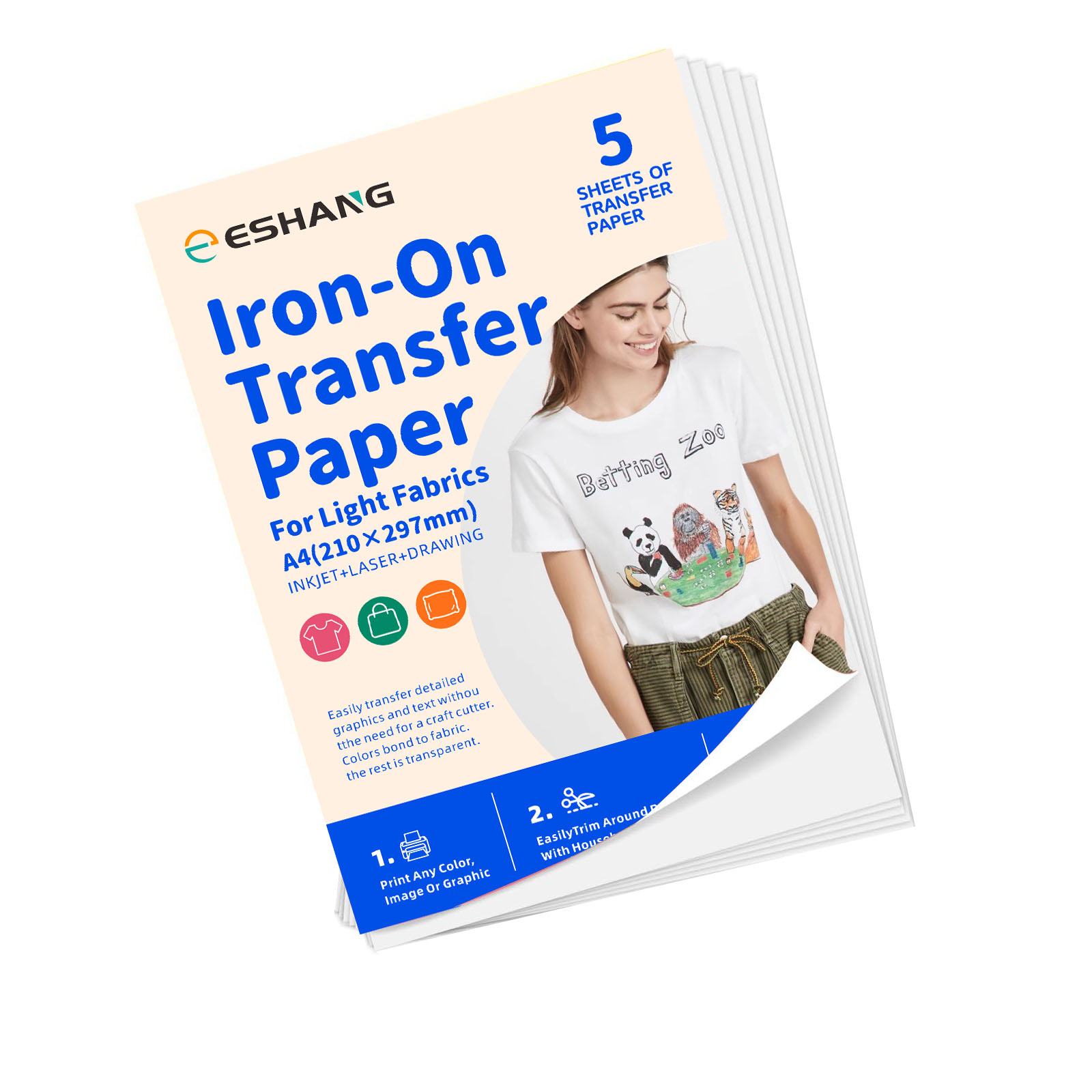 Printable Heat Transfer Vinyl - 5 Sheets A4 Heat Transfer Paper
