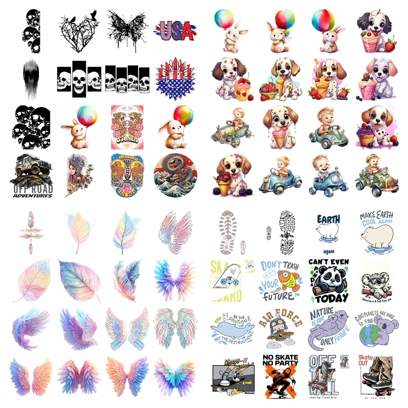 Printable Heat Transfer Vinyl - Cartoon cute animal rabbit set heat