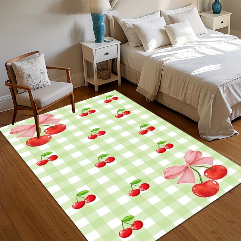 Commercial Ribbon Printing Machine - Light Green Gingham Cherry Bow Area