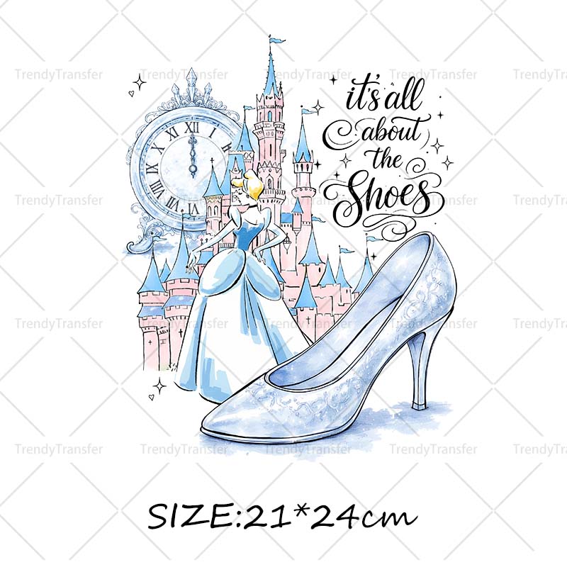 Cinderella Crystal shoes Iron  - đánh giá và giá Printable Heat Transfer Vinyl
