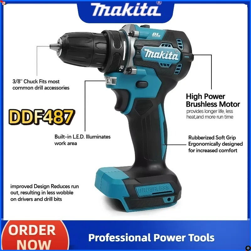 Makita DDF487 Brushless screwd - đánh giá và giá Makita Drill Ddf484